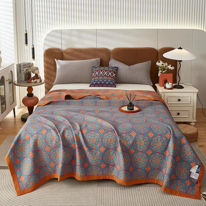 Dreamy Cotton Jacquard Blanket Set - Perfect All-Season Comfort and Style