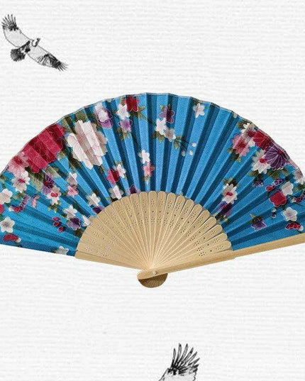 Elegant Vintage Chinese Silk Bamboo Folding Fan with Unique Designs
