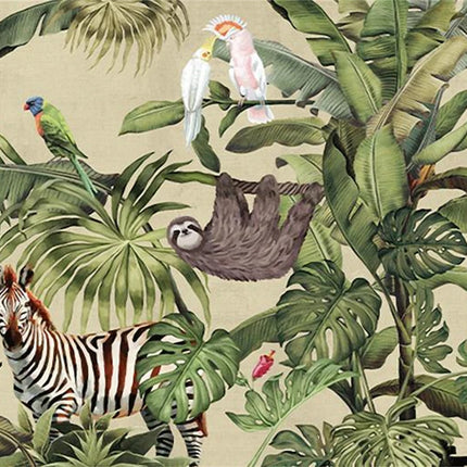 3D Southeast Asia Animal & Plant Mural Wallpaper – Custom Size, Multi-Material