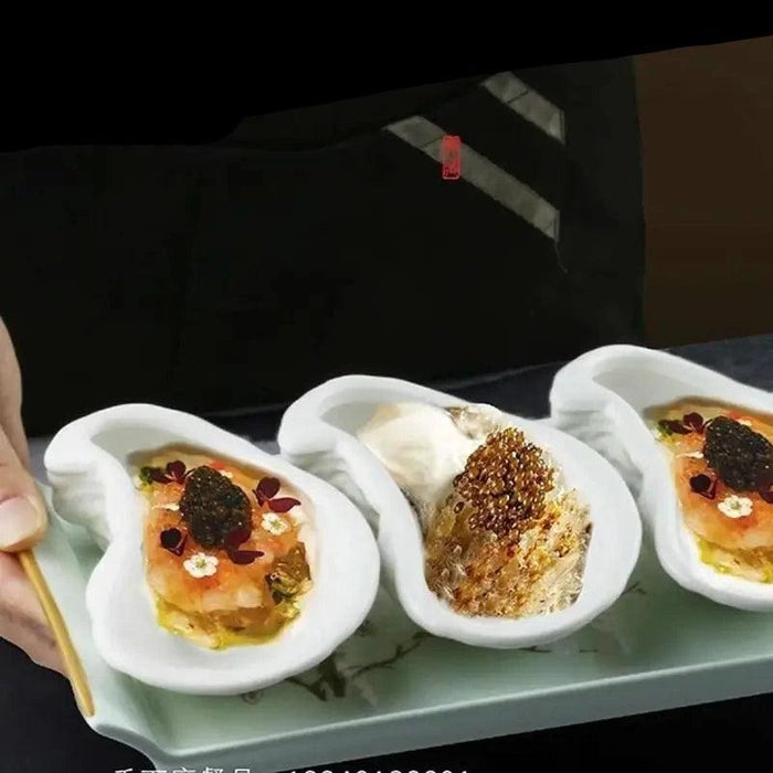 Oyster Shell Elegance: Premium Ceramic Dinnerware Set for Timeless Dining and Décor