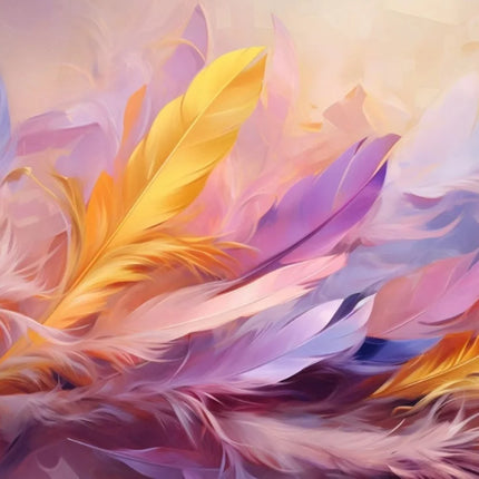 3D Abstract Feather & Flower Mural Wallpaper — Custom Size