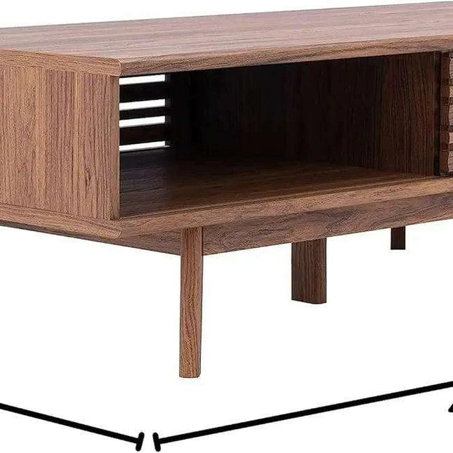 Rori Elegant Walnut Coffee Table with 1 Shelf - Chic Centerpiece for Living Rooms (46" w. x 23" d. x 16" h.)