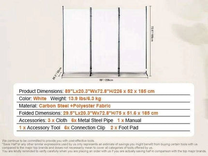 Chic Weatherproof 2-Panel Room Divider for Modern Indoor Privacy