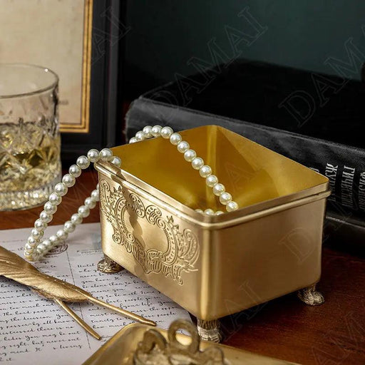 Luxurious Brass Candy Jar - Elegant Jewelry Storage Solution