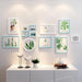 Nordic-Inspired Wall Art Set with Green Plants, Clocks, and Decorative Shelf for Elegant Home Decor