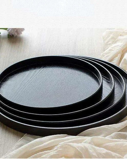 Elegant Round Wooden Tea Tray for Chinese Kung Fu Tea and Snacks