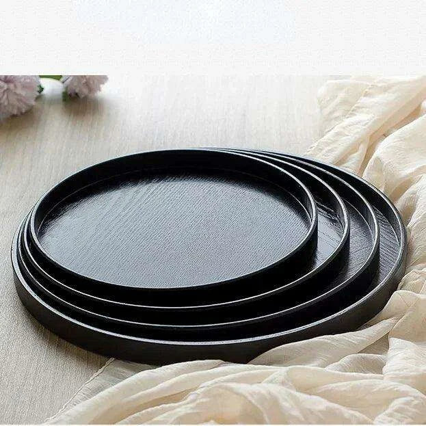 Elegant Round Wooden Tea Tray for Chinese Kung Fu Tea and Snacks