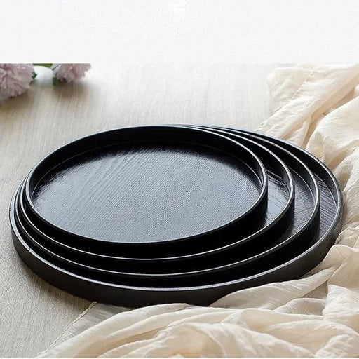 Elegant Round Wooden Tea Tray for Chinese Kung Fu Tea and Snacks