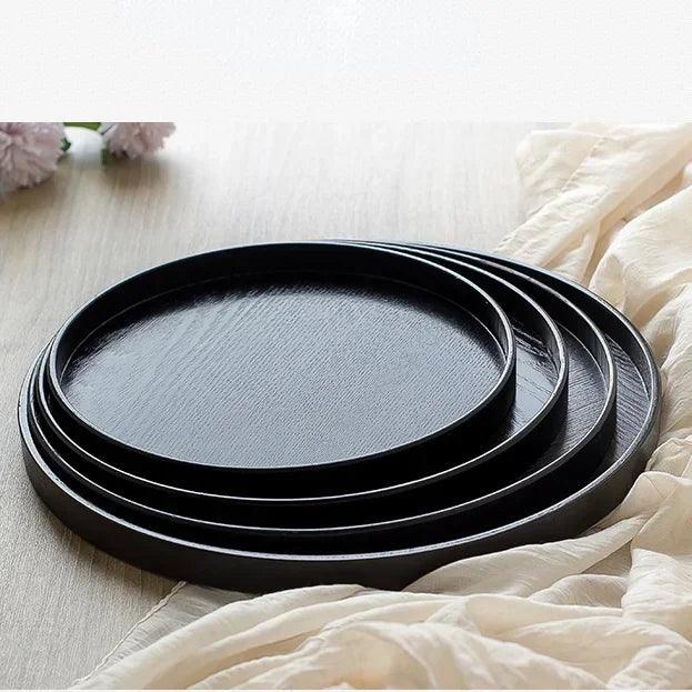 Elegant Round Wooden Tea Tray for Chinese Kung Fu Tea and Snacks