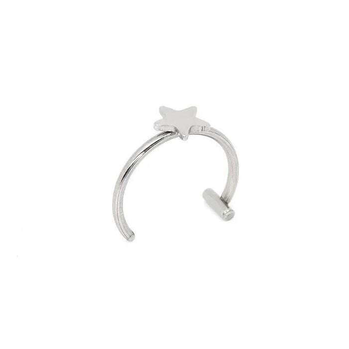 Chic Non-Pierced Stainless Steel Hoop Ring: Versatile Jewelry for Nose, Lip, and Septum