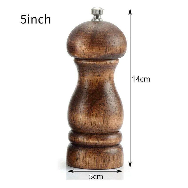 Elegant Solid Wood Adjustable Salt and Pepper Mill Set for Outdoor Dining