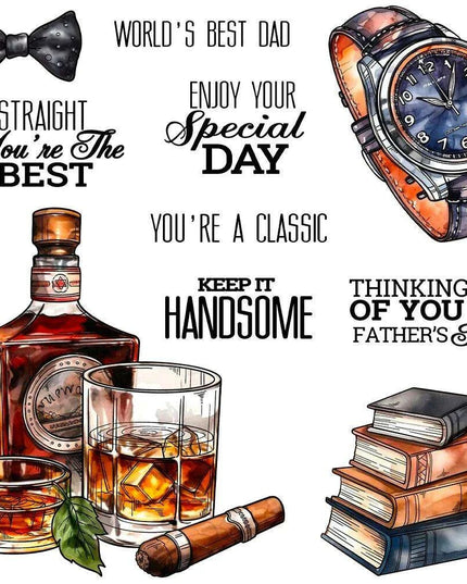 Wine & Literature Themed Crafting Die and Stamp Set for Creative DIY Projects