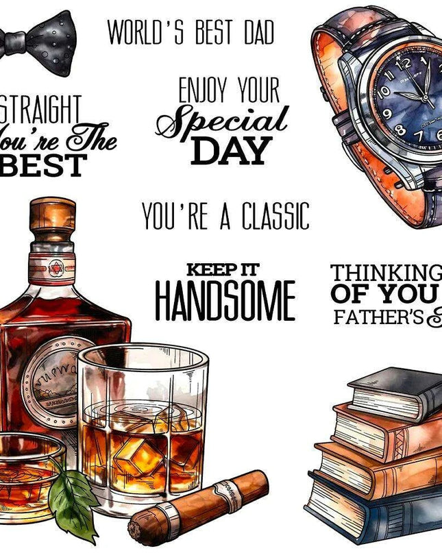 Wine & Literature Themed Crafting Die and Stamp Set for Creative DIY Projects