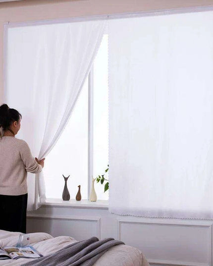 Adhesive Semi-Blackout Short Curtains for Easy Home Makeover