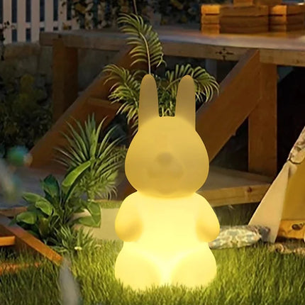 Luminous Rabbit LED Garden Lamp — Solar & Plug-In Outdoor Light
