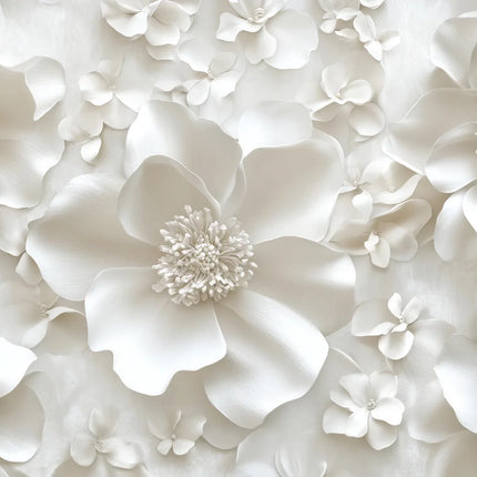 3D Abstract Feather & Flower Mural Wallpaper — Custom Size