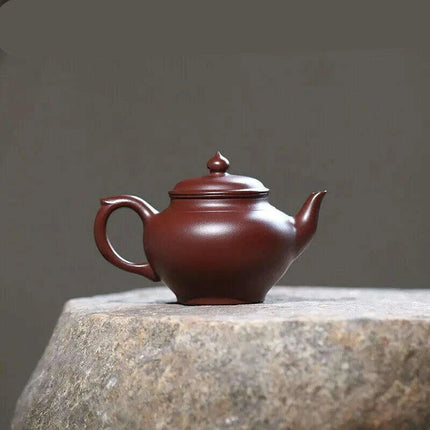 Handcrafted 170ML Purple Clay Teapot with Integrated Strainer - Authentic