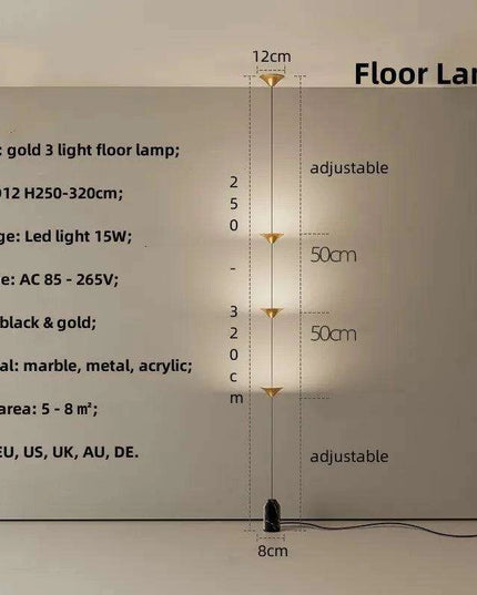 Sleek Scandinavian LED Floor Lamp with Customizable Brightness