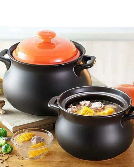 6L Traditional Chinese Clay Casserole Pot for Gas Stove Cooking - Authentic Stew Experience