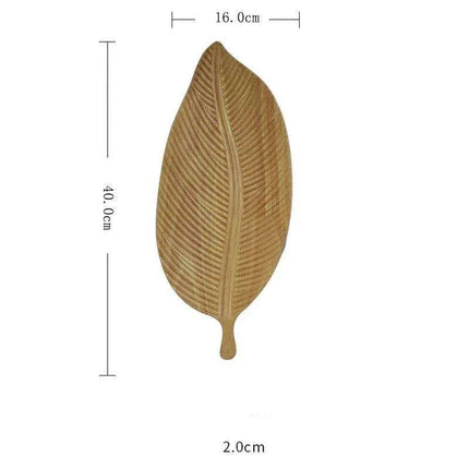 Nature-Inspired Wooden Leaf Tray - Elegant Serving and Decor Centerpiece