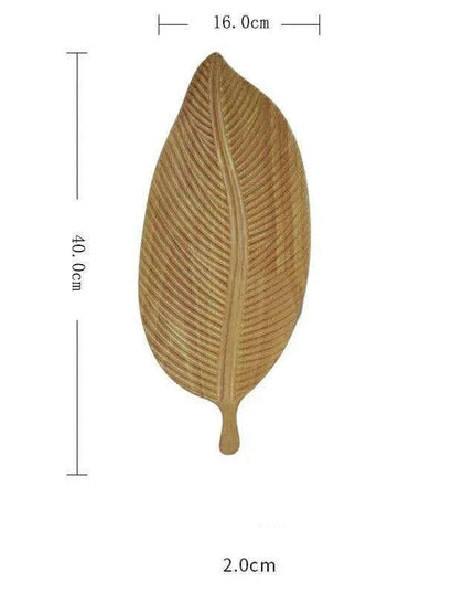 Nature-Inspired Wooden Leaf Tray - Elegant Serving and Decor Centerpiece