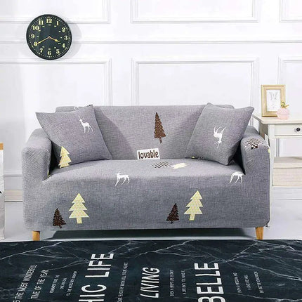 Elastic Stretch Sofa Slipcover for Loveseat and L-Shaped Sectional Couch Protection