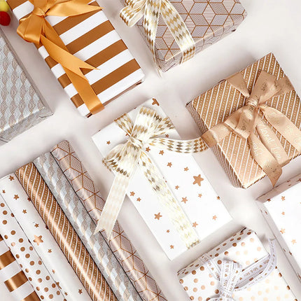 Metallic Patterned Gift Wrapping Paper