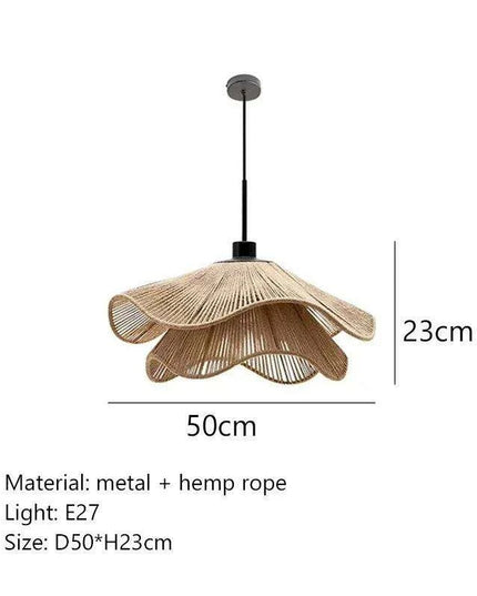 Japanese Wabi Sabi Hemp Rope Chandelier