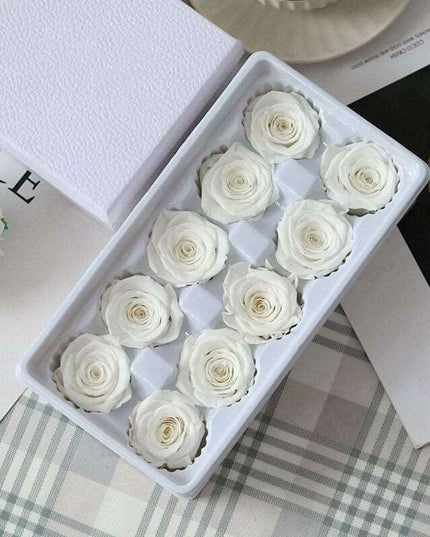 Eternal Blooms: Luxurious 10-Piece Preserved Rose Heads Collection