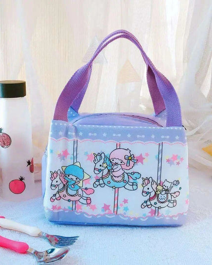 Sanrio Character Cozy Lunch Bag - Cute Insulated Tote Featuring Keroppi, My Melody & Badtz Maru for School and Office