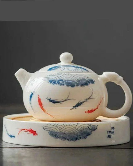 Artisan Xishi Tea Experience: Exquisite Hand-Painted Teapot Set with Premium Filter