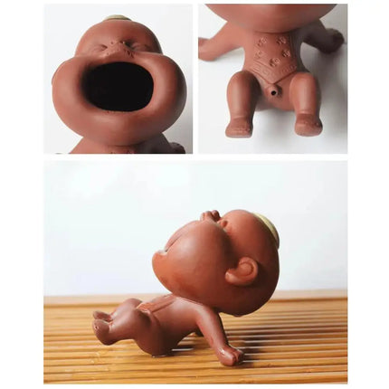 Cute Purple Sand Urine Boy Tea Pet Household Can Raise Tea Table Ornam