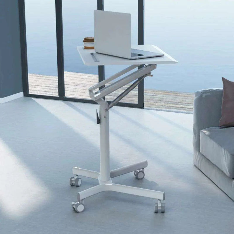 Mobile Height-Adjustable Laptop Desk with Gas Spring Lift for Versatile Home and Office Use