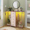 Ruwel 5-Drawer Dresser with Charging Station & LED Lights, White