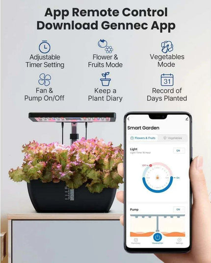 WiFi-Enabled Smart Hydroponic Growing System with Enhanced Water Capacity and App Control