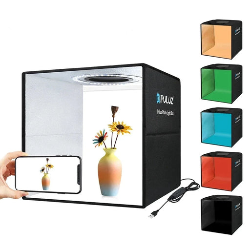 30CM PULUZ Dimmable LED Light Box Photo Studio Kit with 6 Color Backgrounds