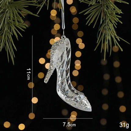 Transparent Acrylic Ice Crystal Tree Pendant – Christmas Ornament