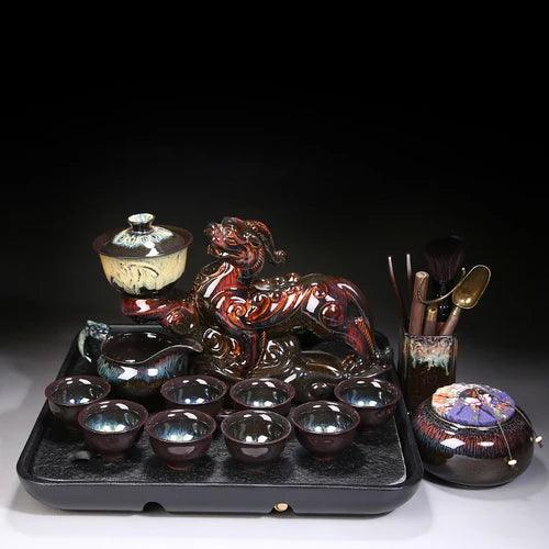 Portable Elegant Gongfu Tea Ceremony Set with Classic Teapot and Infuser