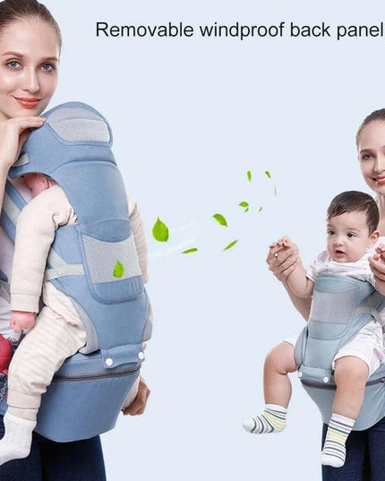 Multifunctional Ergonomic Baby Carrier with Hipseat and Kangaroo Wrap for Infants and Toddlers