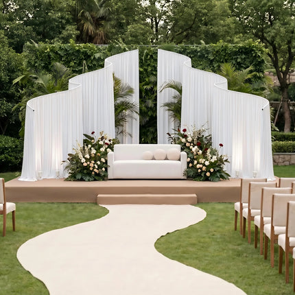 Wave Shape Metal Iron Arch Stand Luxury Backdrop Frame Wedding Party Photo Booth Background Decoration Props for Outdoor Event wave-shape-metal-iron-arch-stand-luxury-backdrop-frame-wedding-party-photo-booth-background-decoration-props-for-outdoor-event