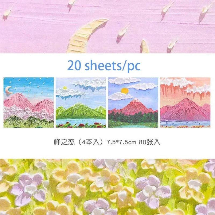 Vintage Art-Inspired Sticky Note Collection - Retro Landscape Memo Pads for Creative Spaces