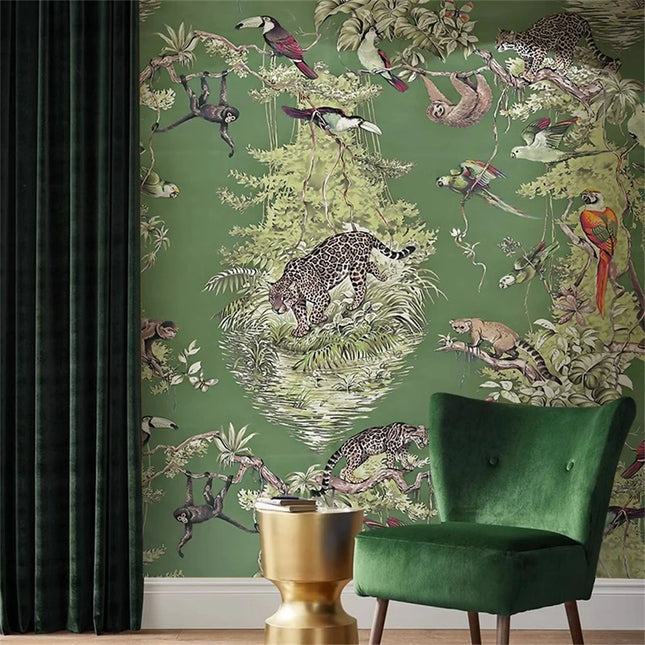 3D Southeast Asia Animal & Plant Mural Wallpaper – Custom Size, Multi-Material
