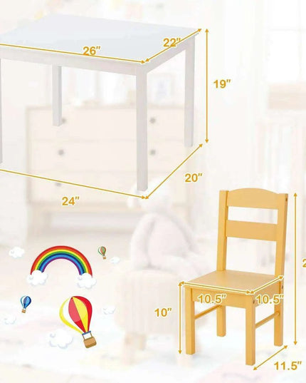Vibrant Wooden Kids' Activity Table and Chair Set with 4 Seats - Ideal for Creative Play and Learning