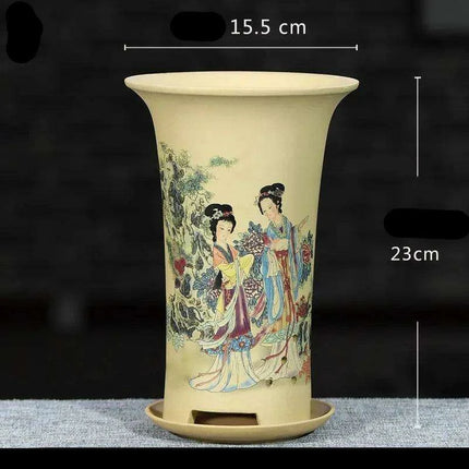 Elegant Lavender Sand Orchid Planter Set: Chic Botanical Accent