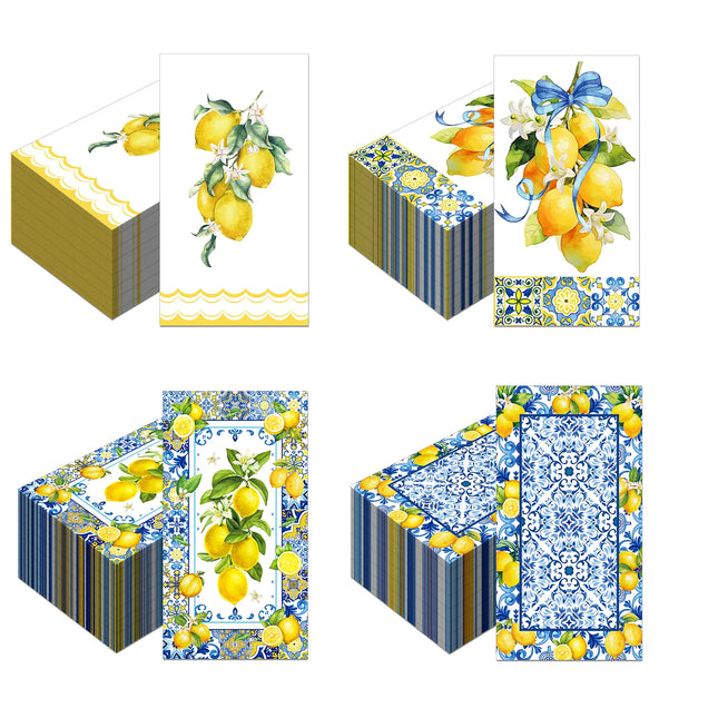 Blue & White Porcelain Lemon Napkins | Decorative Paper Napkins
