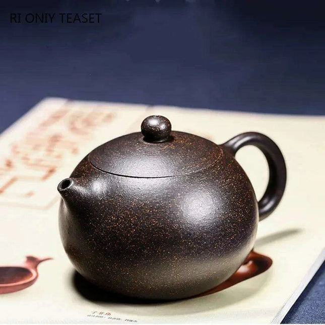 Handcrafted Authentic Purple Clay Teapot with Unique Filtering System