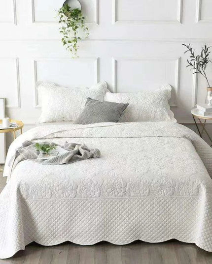 Elegant Euro-Style Embroidered Bedspread Set with Premium Cotton Filling - Versatile Summer Blanket and Mattress Cover