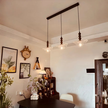 Vintage Flower Pendant Light with Bead Decoration — E27, 60W