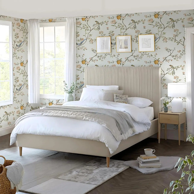 HDHome Store Floral Birds Peel and Stick Wallpaper - Removable & Self-
