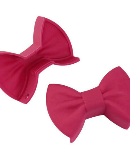 Charming Tiny Bow-Designed Heat-Resistant Silicone Oven Mitts - Set of 2 Mini Pot Holders for Safe Cooking